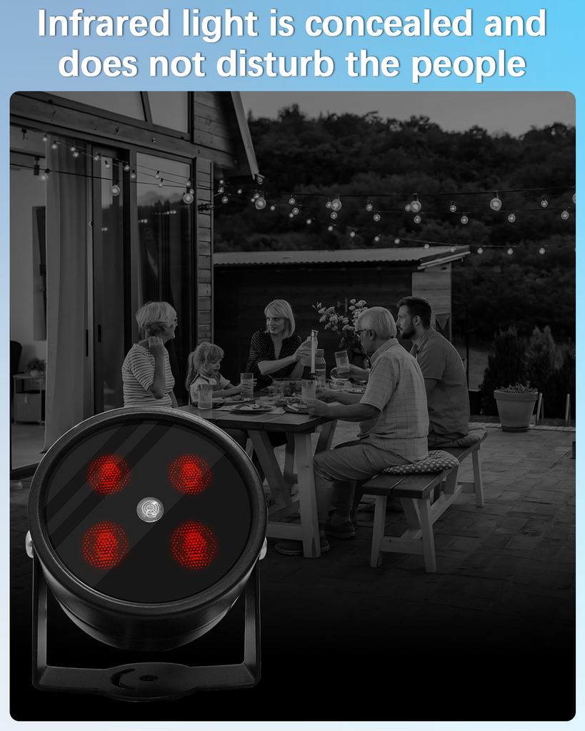 【4 LED Waterproof 】 IR Illuminator 90 Degree Wide Angle Long Range Infrared Light, 80ft 850nm IR Flood Lights with Power Adapter for Night Vision CCTV & IP Security Camera