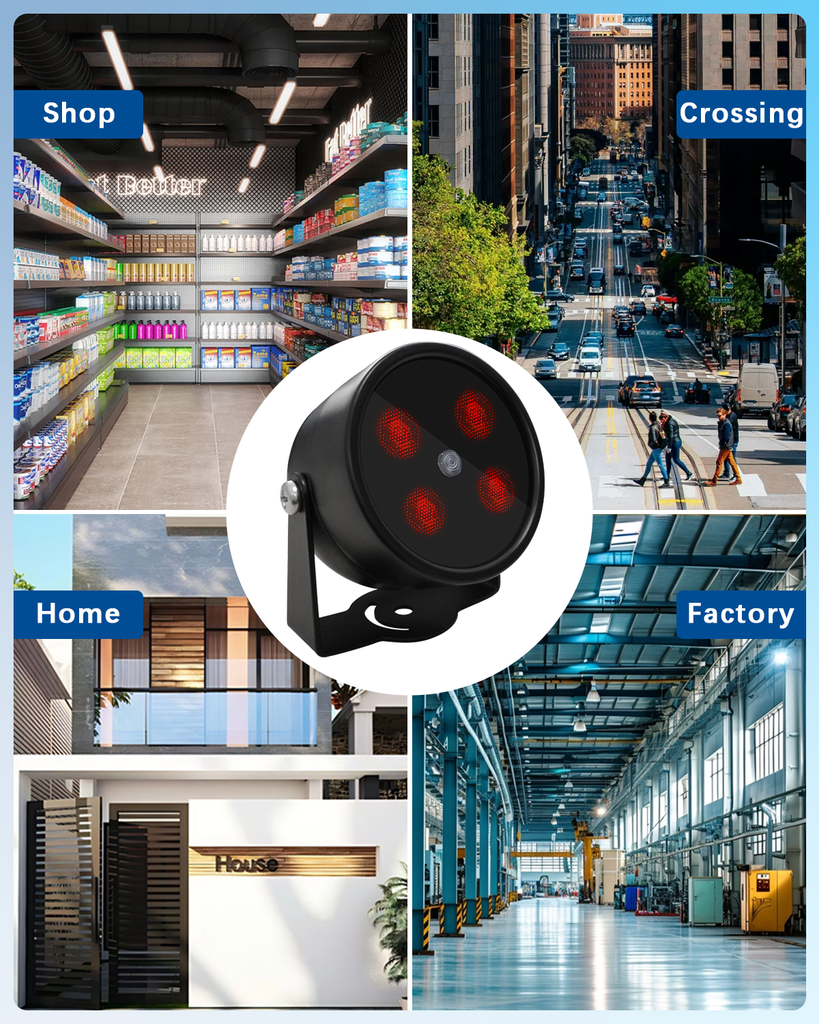 【4 LED Waterproof 】 IR Illuminator 90 Degree Wide Angle Long Range Infrared Light, 80ft 850nm IR Flood Lights with Power Adapter for Night Vision CCTV & IP Security Camera