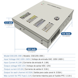 9 Channel CCTV Power Supply Port Box, 12V 5A DC Distributed Power Supply Box, AC Plug Cord and Key Lock, Output AC to DC