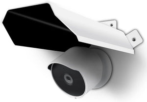 Universal Security Camera Cover - Sun Rain Shield, Waterproof Protective Roof for Outdoor Dome, Bullet Cameras (White Aluminium)