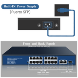 16-Port Internet Unmanaged Poe Switch, Home Power Over Ethernet Hub Router, Office Network Splitter, Plug-and-Play, Fanless Metal Housing