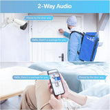 【2-Way Audio & 3MP High Definition】 Outdoor/Home Wireless Extended Security Camera, Bullet Exterior Surveillance, IP66 Waterproof