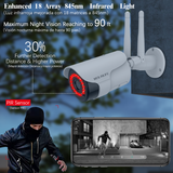 {5.0MP & Two-Way Audio} Wireless CCTV Security Camera System, Dual Antennas 8Pcs WiFi 10CH Surveillance Monitor NVR Kits