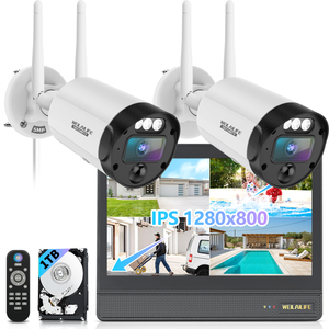 【All-in-One Security System】 Outdoor Wireless Security Camera System, Home Video Surveillance & Security Cameras Systems, WiFi Video Surveillance(Enjoy $10 Off Instantly)
