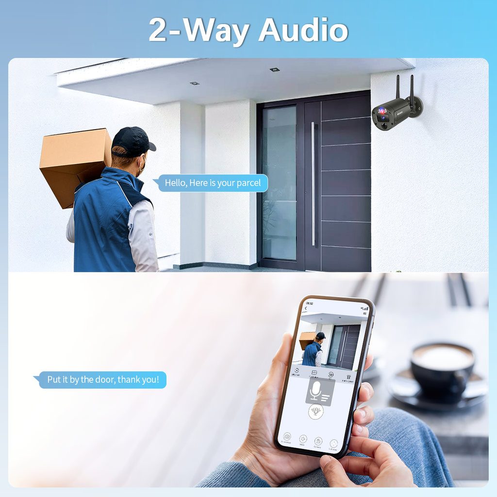 【130° Ultra Wide-Angle】 5MP Wireless Security Camera System, Outdoor WiFi Cameras Home Video Surveillance Systems(Enjoy $10 Off Instantly)