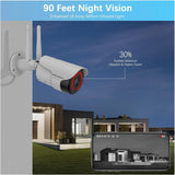【2-Way Audio & 3MP High Definition】 Outdoor/Home Wireless Extended Security Camera, Bullet Exterior Surveillance, IP66 Waterproof