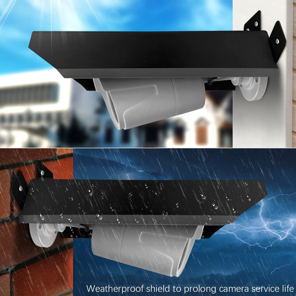 Universal Security Camera Sun Rain Cover Shield, Outdoor Waterproof Protective Roof Shade Covers for Dome, Bullet Cameras(Black Aluminium)