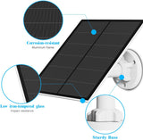 Solar Panel for Wireless Outdoor Security Camera, IP 66 Waterproof 5W Micro USB Port Cable & Type-c Adapter Solar Panels with 10ft Cable