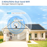WEILAILIFE 【Dual Lens Linkage】 Outdoor Wireless PTZ Security Camera, 2.4/5GHz Home WiFi Video Surveillance Cameras, 360° View, Auto Tracking, IP66 Waterproof, SD/Cloud Storage