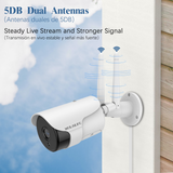 {5.0MP & Two-Way Audio} Wireless CCTV Security Camera System, Dual Antennas WiFi 10CH Surveillance Monitor NVR Kits, 4Pcs IP Video Camera Set