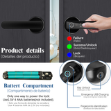 Fingerprint Door Lock, Biometric Digital Keyless Entry Door Lock with Handle, Electronic Password Keypad Lock, Smart Deadbolt with Code