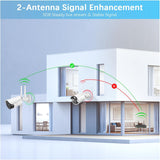 【2-Way Audio & 3MP High Definition】 Outdoor/Home Wireless Extended Security Camera, Bullet Exterior Surveillance, IP66 Waterproof