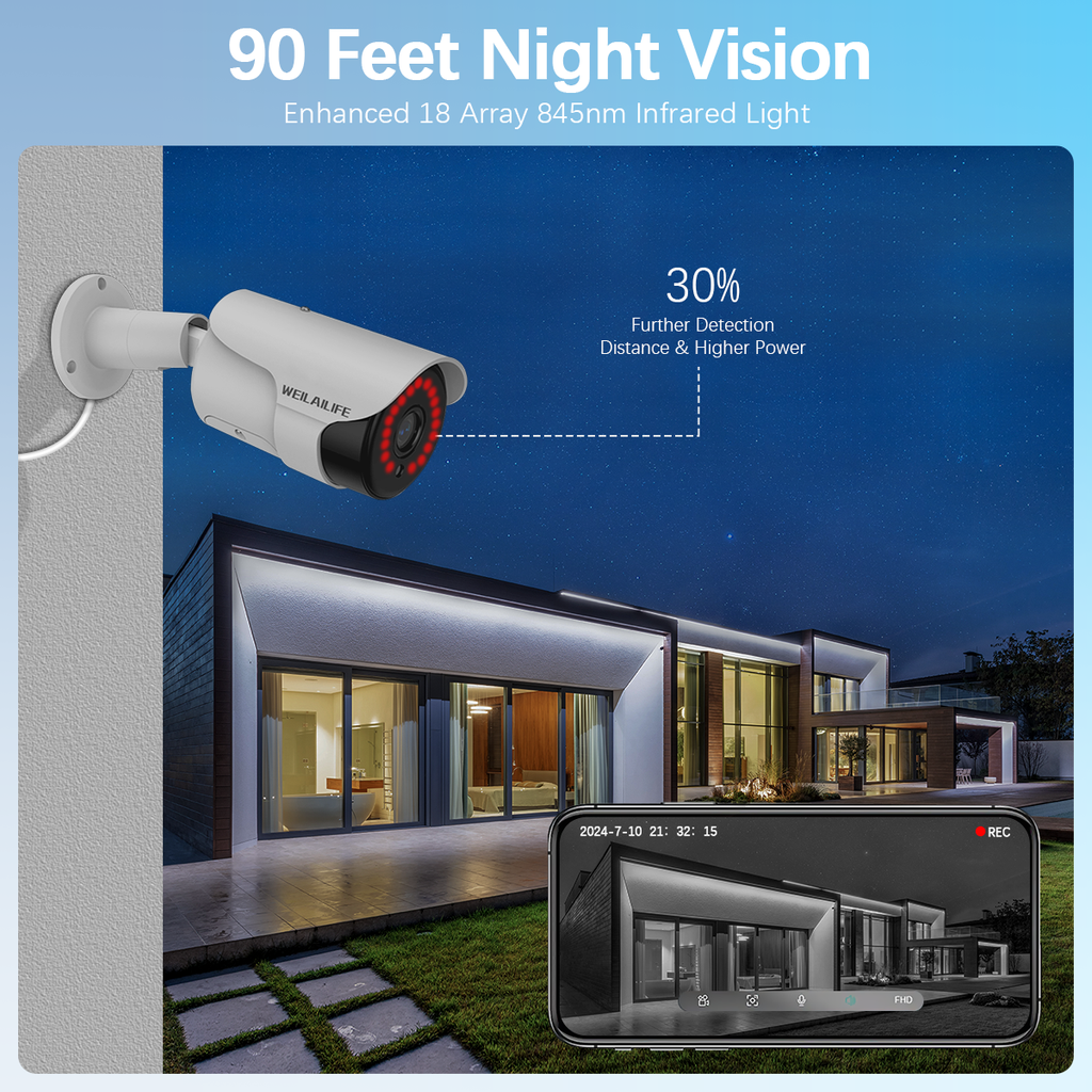 【2-Way Audio】 Outdoor Wired Security Camera System Home Video Security Cameras Systems POE Security Surveillance DVR Kits(Enjoy $20 Off Instantly)