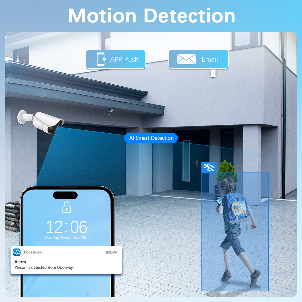 【2-Way Audio】 Outdoor Wired Security Camera System Home Video Security Cameras Systems POE Security Surveillance DVR Kits(Enjoy $20 Off Instantly)