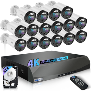 【2-Way Audio & 130° Ultra Wide-Angle】 4K 8MP Outdoor Wired Security Camera System, Wired Home Security Camera System, Home Surveillance DVR Kits(Enjoy $20 Off Instantly)