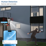WEILAILIFE 【Dual Lens Linkage】 Outdoor Wireless PTZ Security Camera, 2.4/5GHz Home WiFi Video Surveillance Cameras, 360° View, Auto Tracking, IP66 Waterproof, SD/Cloud Storage