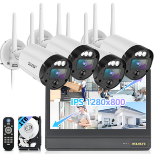 【All-in-One Security System】 Outdoor Wireless Security Camera System, Home Video Surveillance & Security Cameras Systems, WiFi Video Surveillance(Enjoy $10 Off Instantly)