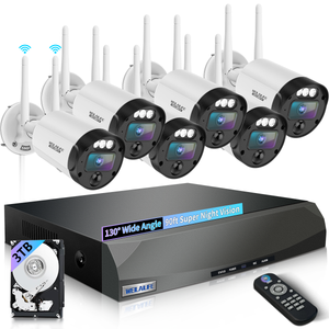 【90ft Super Night Vision】 Outdoor Wireless Security Camera System, Wireless Cameras for Home Security, WiFi Video Surveillance DVR Kits(Enjoy $20 Off Instantly)