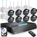 【90ft Super Night Vision】 5MP Outdoor Wireless Security Camera System, Wireless Cameras for Home Security, Home Video Security Cameras, WiFi Surveillance DVR Kits(Enjoy $20 Off Instantly)