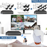 【5.0MP Two Way Audio】 PoE Security Camera System, 4pcs 5MP PoE IP Cameras, 8 Channel NVR Recorder, Video Complete Surveillance Systems