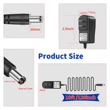 12V 1A Power Supply Adapter for IP/CCTV Security Camera, Output DC 12V 1000mA, Input AC 100V-240V, 50/60Hz, US Plug,10ft AC to DC Power Cord (Black)
