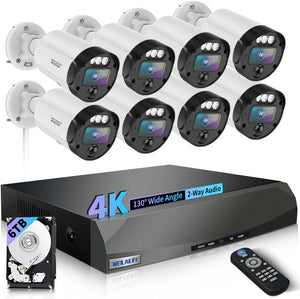 【130°Ultra Wide-Angle】 Outdoor Wired Security Camera System, Home Video Surveillance Systems, POE IP Cameras, Surveillance DVR Kits(Enjoy $20 Off Instantly)