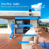 Cámara de seguridad exterior inalámbrica y con energía solar, audio bidireccional, sistema de vigilancia WiFi mejorado de 10 canales