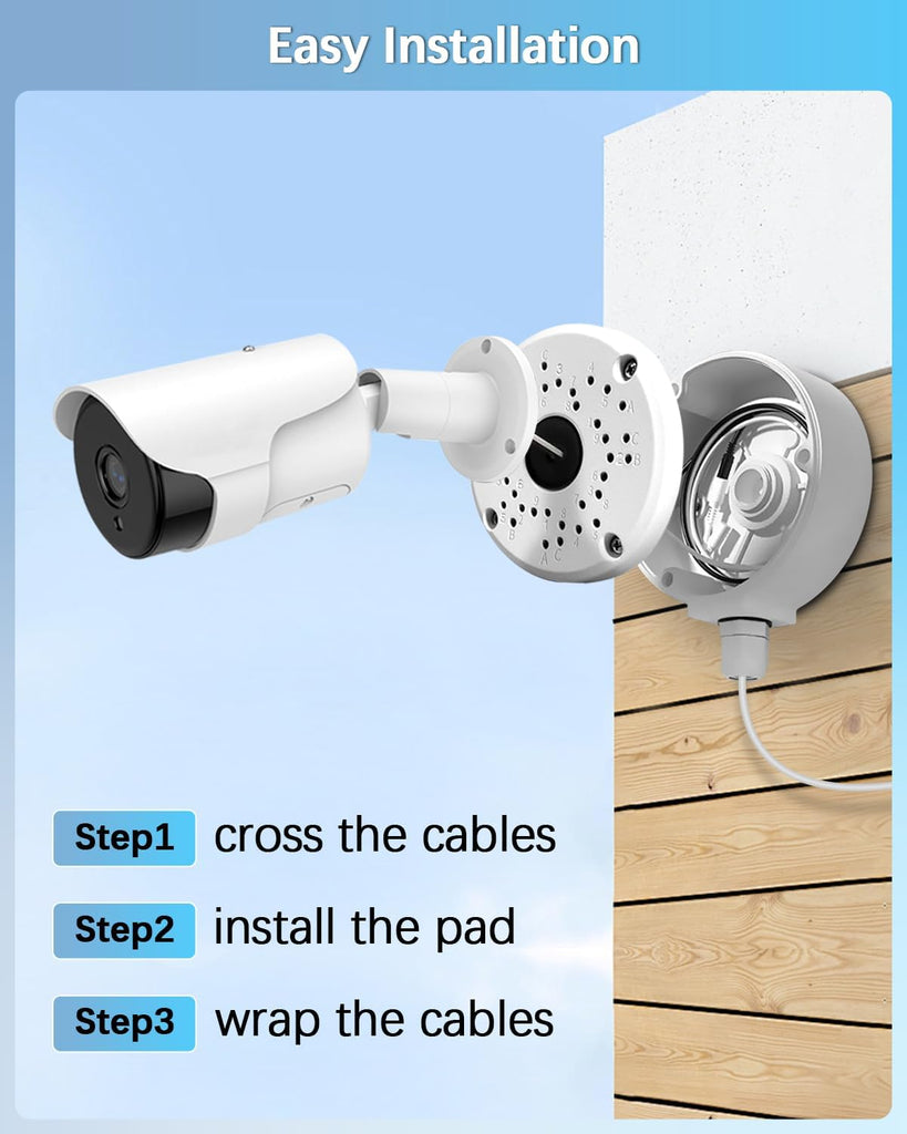【Security Camera Junction Box】 Universal Bullet Security Camera Mount Bracket, IP66 Waterproof Junction Box for CCTV