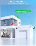 5MP Wireless Security Camera System with 10" Monitor, Outdoor WiFi Home Video Cameras Systems Surveillance DVR Kits(Enjoy $10 Off Instantly)