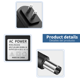 12V 1A DC Power Supply Adapter, Output DC 12V 1000mA, Input AC 100V-240V/50 or 60Hz, US Plug,10ft AC to DC Power Cord (Black)