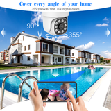 WEILAILIFE 【360° PT Digital Zoom, Two-Way Audio】 Outdoor Wireless Security Camera System Indoor PTZ Security Camera