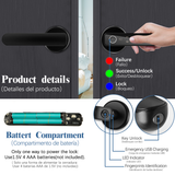 Smart Fingerprint Door Lock ,Electronic Biometric Safe Door Lock with Handle,Door Lever Lock with Automatically Lock