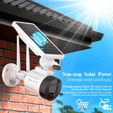 【2-Way Audio & Wire-Free Solar Powered】 Outdoor Solar Battery Wireless Security Camera System 2-Antenna Enhanced WiFi Surveillance Camera System