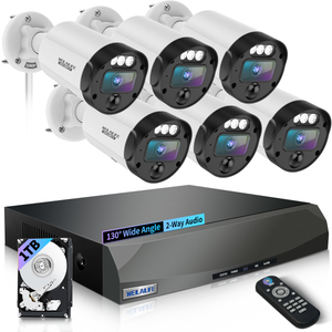 【130° Ultra Wide-Angle & 2-Way Audio】 Outdoor Wired Security Camera System, Wired Home Security Camera System, Home Video Surveillance System(Enjoy $20 Off Instantly)