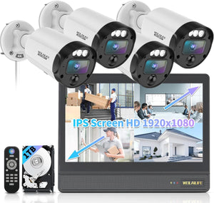 【All-in-One Security System】 4K Outdoor Wired Security Camera System, Home Video Surveillance Systems, Wired Cameras for Home Security(Enjoy $10 Off Instantly)