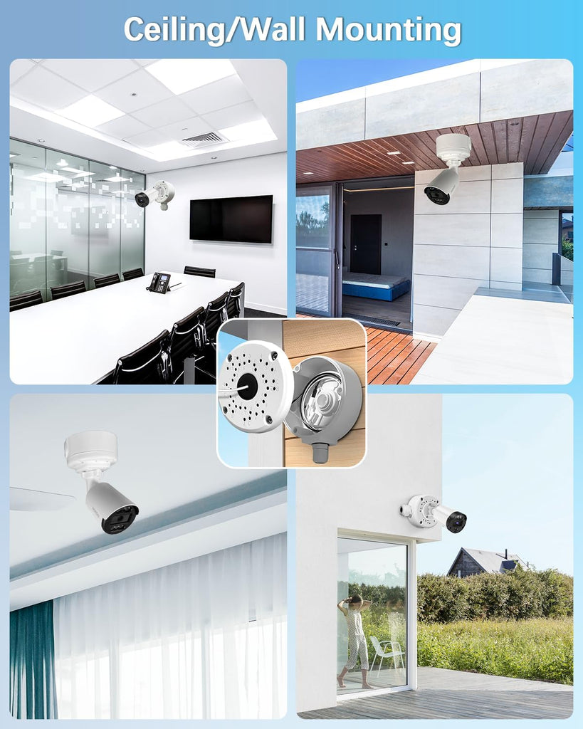 【Security Camera Junction Box】 Universal Bullet Security Camera Mount Bracket, IP66 Waterproof Junction Box for CCTV