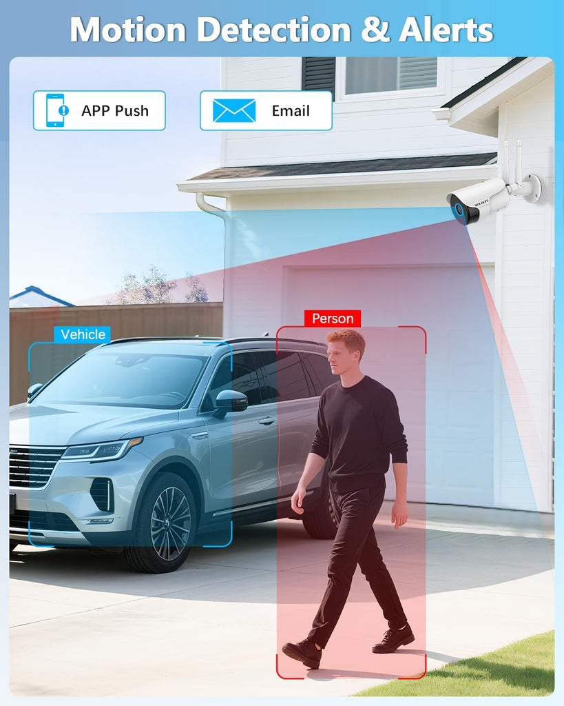 5MP Wireless Security Camera System with 10" Monitor, Outdoor WiFi Home Video Cameras Systems Surveillance DVR Kits(Enjoy $10 Off Instantly)