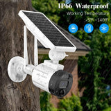 Cámara de seguridad exterior inalámbrica y con energía solar, audio bidireccional, sistema de vigilancia WiFi mejorado de 10 canales