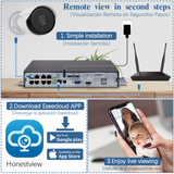 【5.0MP Two Way Audio】 PoE Security Camera System, 6pcs 5MP Wired PoE IP Cameras, 8 Channel NVR Recorder, IP67 Outdoor Waterproof