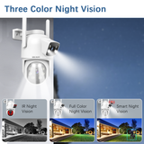 WEILAILIFE 【Dual Lens Linkage】 Outdoor Wireless PTZ Security Camera, 2.4/5GHz Home WiFi Video Surveillance Cameras, 360° View, Auto Tracking, IP66 Waterproof, SD/Cloud Storage
