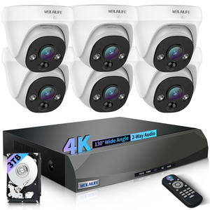 【2-Way Audio】 Wired Dome Security Camera System, Home Video Surveillance Camera Systems, Outdoor POE IP Cameras, NVR Surveillance Equipment(Enjoy $20 Off Instantly)