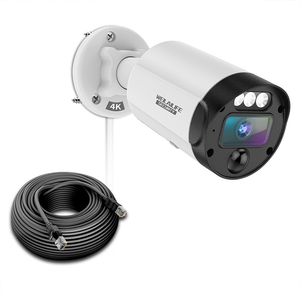 WEILAILIFE 【2-Way Audio & 130° Ultra Wide-Angle】 4K 8MP Outdoor Home POE Extended Security Camera,Bullet PoE IP Cameras with 18.3M LAN Cable for Outdoor Security Camera System