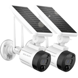Wireless Wi-Fi Solar Security Camera, Outdoor Rechargeable Battery Surveillance Camera with Solar Panel (2 Pack)