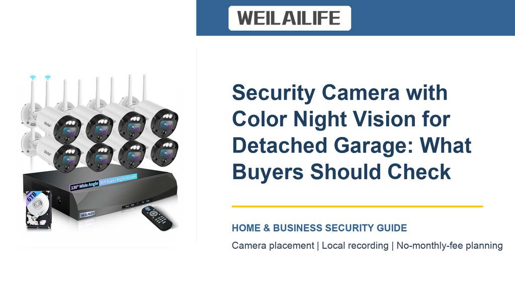 Security Camera with Color Night Vision at Detached Garage: Storefront Safety Basics