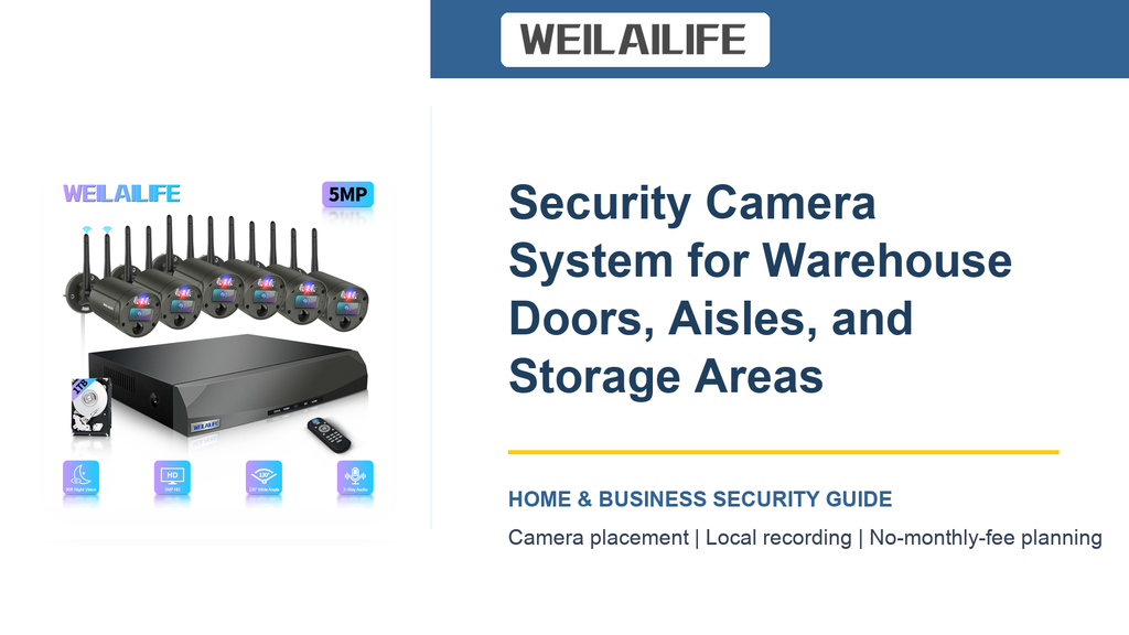 Security Camera System for Warehouse Doors, Aisles, and Storage Areas