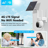 [4G LTE Cellular Security Camera] Solar Security Cameras Wireless Outdoor,4MP Indoor Solar Battery PTZ WiFi Camera for Home Security System with PIR,2-Way Audio,SIM Card Included