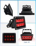 【8 LED Waterproof 】 IR Illuminator 90 Degree Wide Angle Long Range Infrared Light, 100ft 850nm IR Flood Lights with Power Adapter for Night Vision CCTV & IP Security Camera