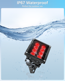 【8 LED Waterproof 】 IR Illuminator 90 Degree Wide Angle Long Range Infrared Light, 100ft 850nm IR Flood Lights with Power Adapter for Night Vision CCTV & IP Security Camera