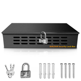 DVR Security Lockbox Heavy Duty Steel 9.13" x 10.7" x 2.48" for Wall or Floor Mount Enclosure, Network Cabinet, Metal Lockbox, NVR Safe Box, Bulletproof-Grade Thick Steel Plate