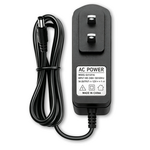 Adaptador de corriente continua de 12V 1A para cámaras de seguridad IP/CCTV. Salida DC 12V 1000mA, entrada AC 100V-240V/50 o 60Hz, enchufe de EE. UU. Incluye cable de alimentación AC a DC de 10 pies (negro)